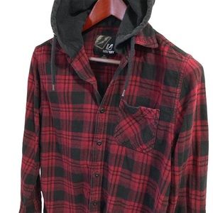 Amplify Plaid Hoodie Shirt S